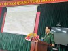 Đ/c Đại tá Ngô Xuân Thường - Phó Chính ủy, Bộ Chỉ huy Bộ đội Biên phòng tỉnh báo cáo tại Hội nghị